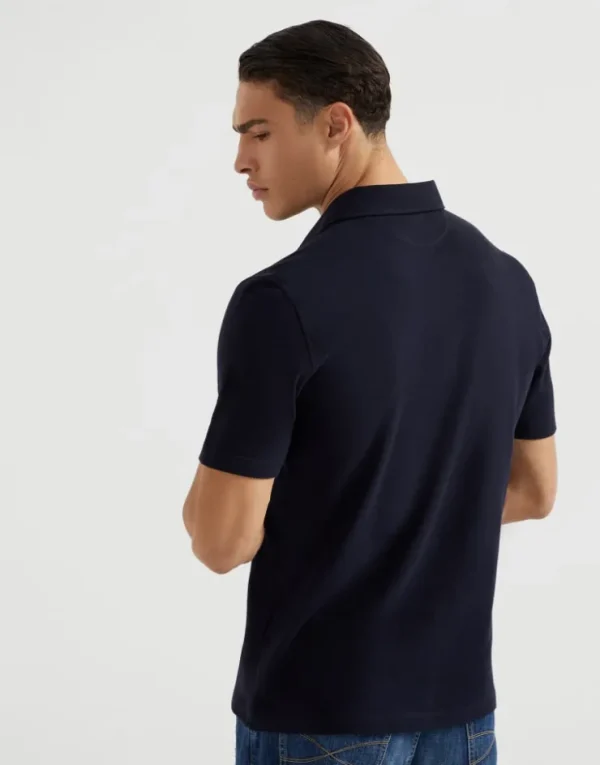 Brunello Cucinelli Poloshirt aus Baumwollpikee mit Hemdkragen | Herren T-shirts & Poloshirts