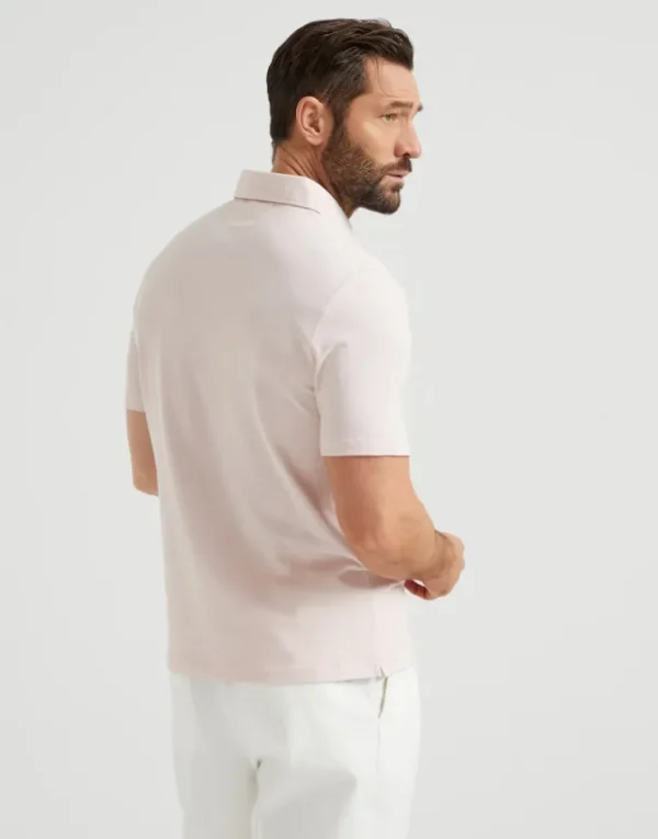 Brunello Cucinelli Poloshirt aus Baumwollpikee mit Hemdkragen | Herren T-shirts & Poloshirts