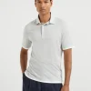 Brunello Cucinelli Poloshirt aus Jersey in Seide und Baumwolle mit Hemdkragen und Faux-Layering | Herren T-shirts & Poloshirts