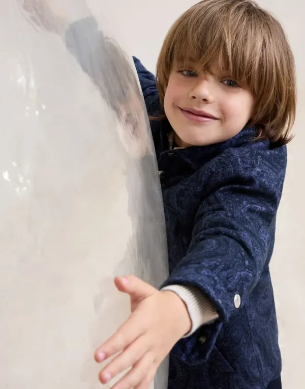 Brunello Cucinelli Poloshirt aus Kaschmir in Patentstrick mit Reißverschluss | Kinder Strickwaren