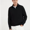 Brunello Cucinelli Poloshirt aus Kaschmirstrick mit langem Arm | Herren Strickwaren