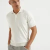 Brunello Cucinelli Poloshirt aus leichtem Baumwollstrick | Herren Strickwaren