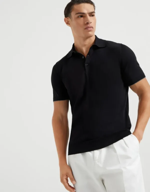 Brunello Cucinelli Poloshirt aus leichtem Baumwollstrick | Herren Strickwaren