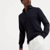 Brunello Cucinelli Poloshirt aus leichtem Jersey in Seide und Baumwolle mit langen Ärmeln und Hemdkragen | Herren T-shirts & Poloshirts