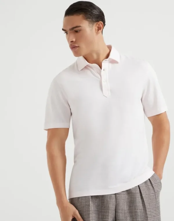 Brunello Cucinelli Poloshirt aus Pikee in Baumwolle und Leinen mit Hemdkragen | Herren T-shirts & Poloshirts