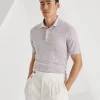 Brunello Cucinelli Poloshirt aus Strick in Leinen und Baumwolle | Herren Strickwaren