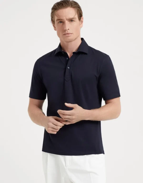 Brunello Cucinelli Poloshirt mit Hemdkragen aus Baumwolljersey | Herren T-shirts & Poloshirts