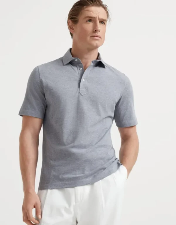 Brunello Cucinelli Poloshirt mit Hemdkragen aus Baumwolljersey | Herren T-shirts & Poloshirts