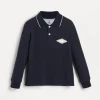 Brunello Cucinelli Poloshirt mit langen Ärmeln aus Baumwollpikee mit Patch | Kinder T-shirts & Hemden