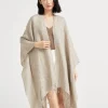 Brunello Cucinelli Poncho aus gestreiftem Sparkling-Leinen | Damen T-shirts & Tops