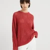 Brunello Cucinelli Pullover aus Baumwolle in durchbrochenem Rippenstrick mit Monili | Damen Strickwaren