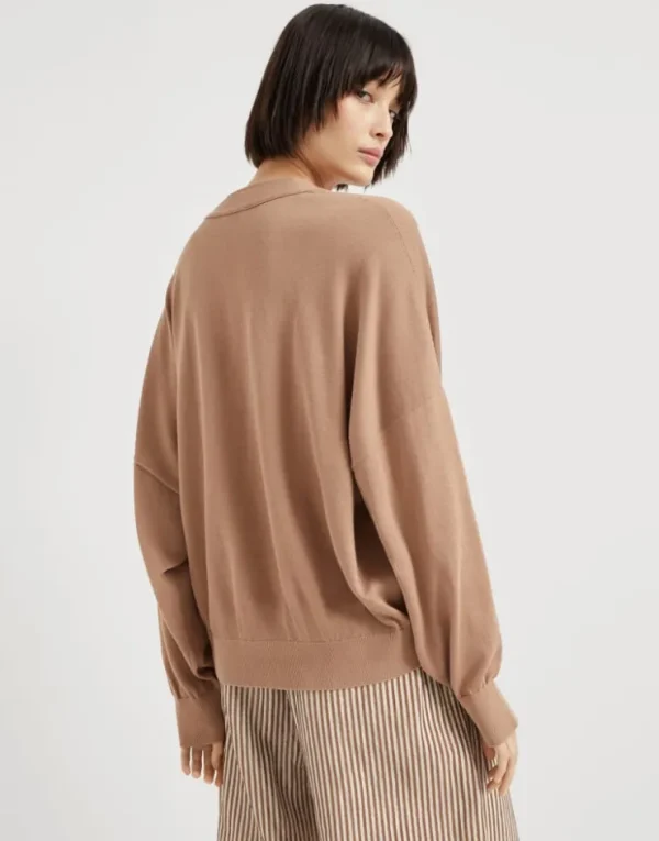 Brunello Cucinelli Pullover aus Baumwolle mit Knöpfen | Damen Strickwaren