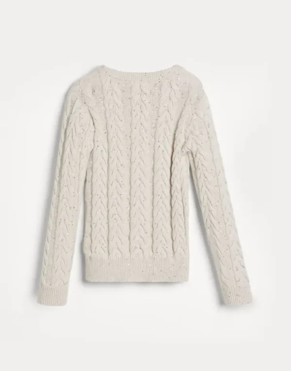 Brunello Cucinelli Pullover aus Dazzling Double Cable-Baumwollstrick | Kinder Strickwaren