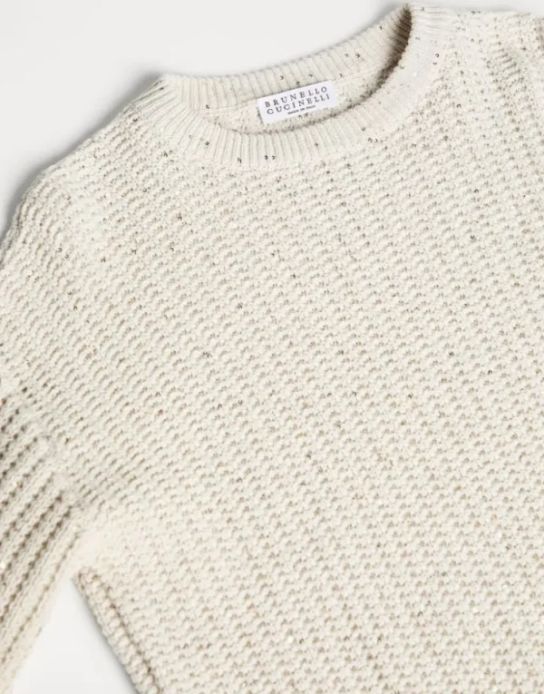 Brunello Cucinelli Pullover aus Dazzling-Baumwolle in Rippenstrick | Kinder Strickwaren