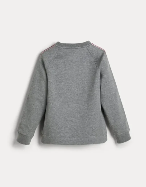 Brunello Cucinelli Pullover aus doppeltem Sweatstoff in Baumwolle, Kaschmir und Seide mit Print und Besatz aus Rips | Kinder Travelwear