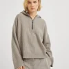 Brunello Cucinelli Pullover aus Kaschmir in Patentstrick mit Kapuze und Shiny Detail | Damen Strickwaren