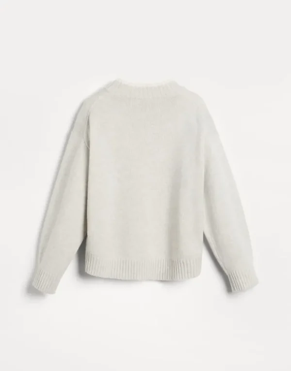 Brunello Cucinelli Pullover aus Kaschmir mit Kraterkragen und Stickerei | Kinder Strickwaren