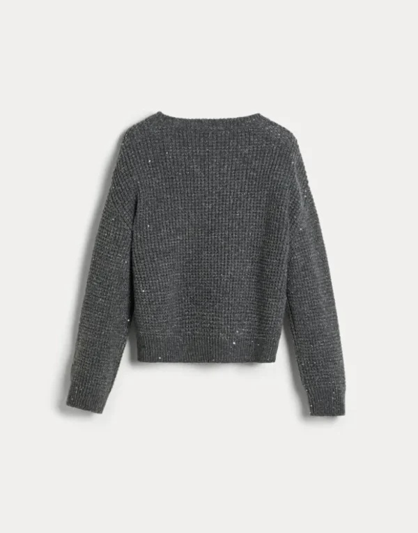 Brunello Cucinelli Pullover aus Kaschmir und Sparkling & Dazzling-Wolle im Waffelmuster | Kinder Strickwaren