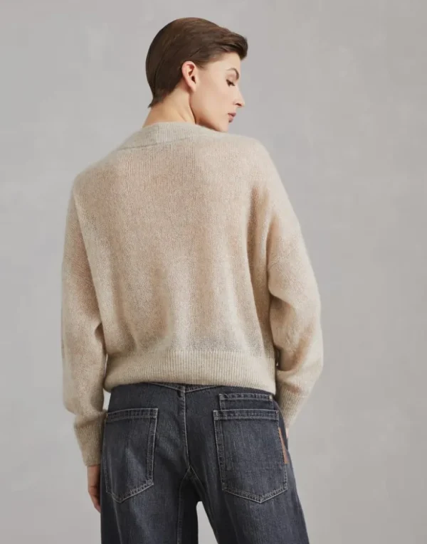 Brunello Cucinelli Pullover aus Mohair und Sparkling-Wolle mit Monili | Damen Strickwaren