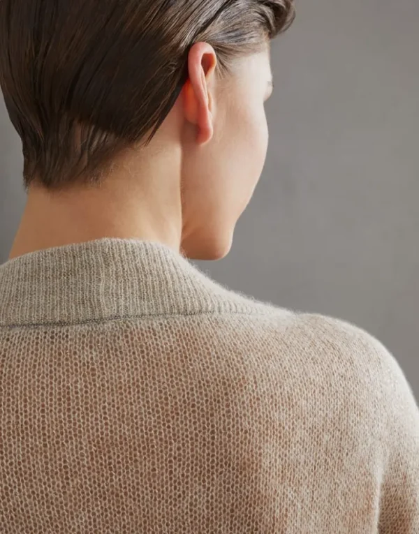 Brunello Cucinelli Pullover aus Mohair und Sparkling-Wolle mit Monili | Damen Strickwaren