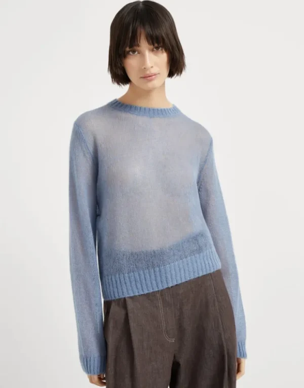 Brunello Cucinelli Pullover aus Mohair und Wolle mit Monili | Damen Strickwaren