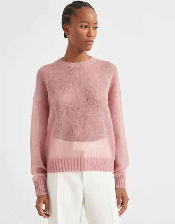 Brunello Cucinelli Pullover aus Mohair und Wolle mit Monili | Damen Strickwaren