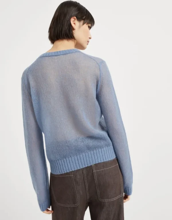 Brunello Cucinelli Pullover aus Mohair und Wolle mit Monili | Damen Strickwaren