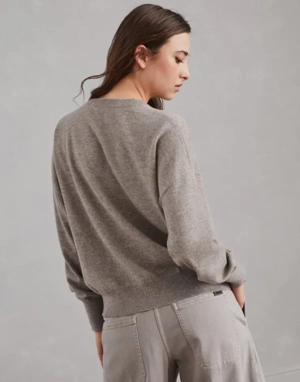 Brunello Cucinelli Pullover aus Schurwolle, Kaschmir und Seide mit Dazzling Mosaic Embroidery | Damen Strickwaren