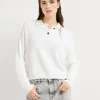 Brunello Cucinelli Pullover im Poloshirt-Stil aus Baumwolle in Patentstrick mit Monili | Damen Strickwaren