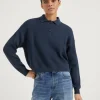 Brunello Cucinelli Pullover im Poloshirt-Stil aus Baumwolle in Patentstrick mit Monili | Damen Strickwaren