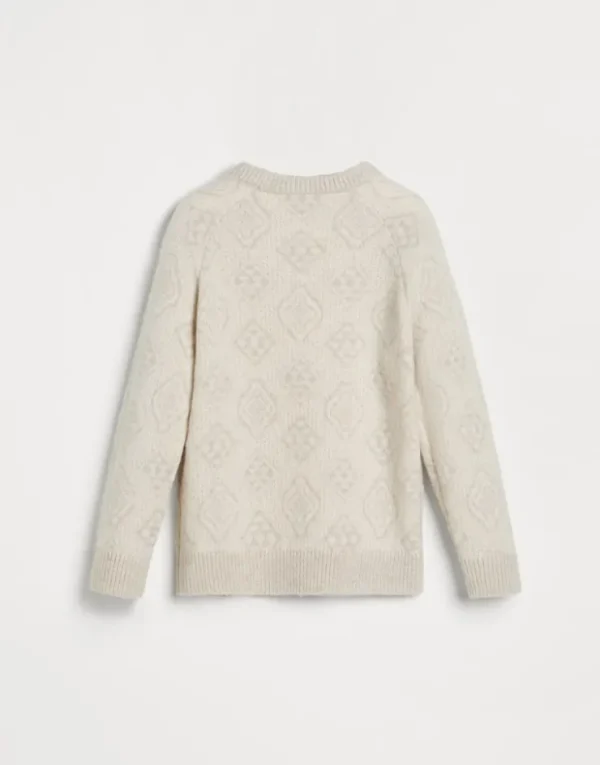 Brunello Cucinelli Pullover in Geometric Jacquard aus Alpaka, Baumwolle und Wolle | Kinder Strickwaren