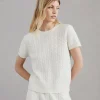 Brunello Cucinelli Pullover mit kurzen Ärmeln aus Kaschmir in Zopfstrick | Damen Travelwear | Strickwaren