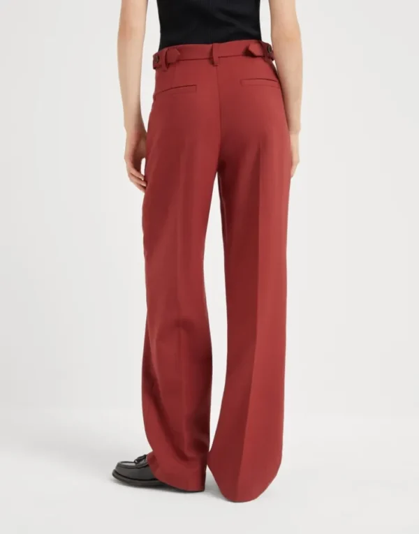 Brunello Cucinelli Relaxed Tailored-Hose aus Twill in Schurwoll-Malfilé | Damen Hosen