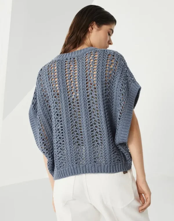 Brunello Cucinelli Ribbed Net-Pullover aus Baumwolle | Damen Strickwaren