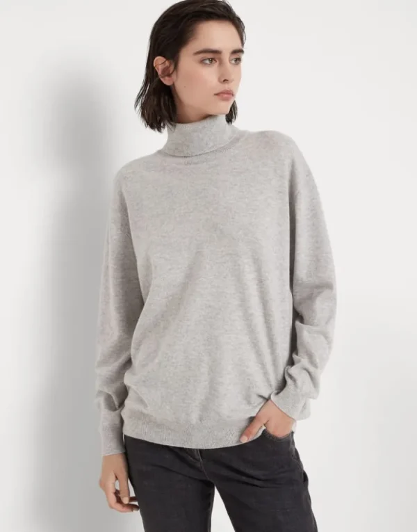 Brunello Cucinelli Rollkragenpullover aus Kaschmir mit Monili | Damen Strickwaren