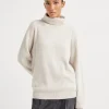 Brunello Cucinelli Rollkragenpullover aus Kaschmir in Patentstrick mit Monili | Damen Strickwaren