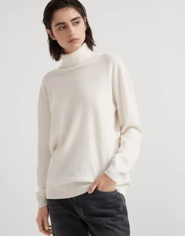 Brunello Cucinelli Rollkragenpullover aus Kaschmir mit Monili | Damen Strickwaren