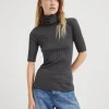 Brunello Cucinelli Rollkragenpullover aus Kaschmir und Sparkling-Seide in Rippenstrick | Damen Strickwaren