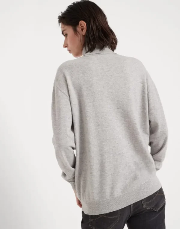 Brunello Cucinelli Rollkragenpullover aus Kaschmir mit Monili | Damen Strickwaren