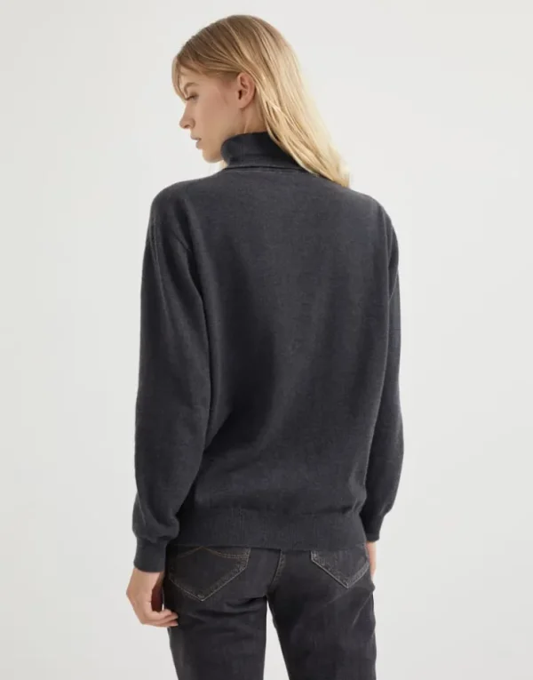 Brunello Cucinelli Rollkragenpullover aus Kaschmir mit Monili | Damen Strickwaren