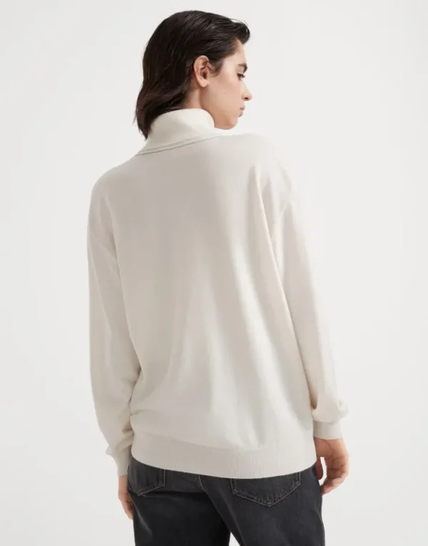 Brunello Cucinelli Rollkragenpullover aus Kaschmir mit Monili | Damen Strickwaren