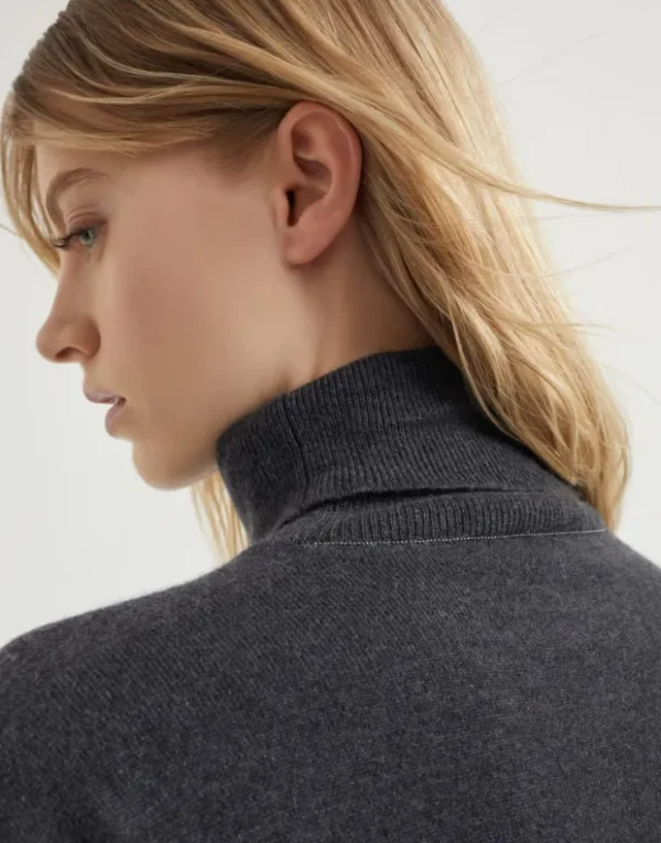 Brunello Cucinelli Rollkragenpullover aus Kaschmir mit Monili | Damen Strickwaren