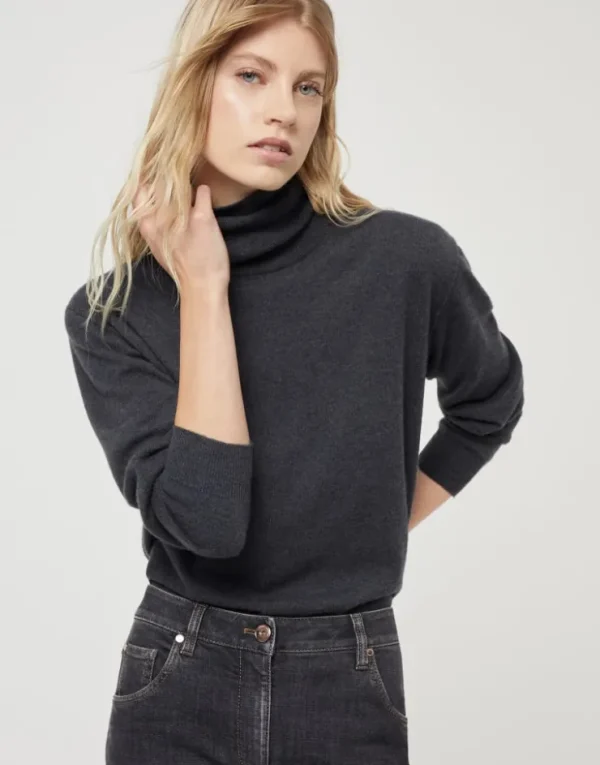 Brunello Cucinelli Rollkragenpullover aus Kaschmir mit Monili | Damen Strickwaren