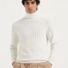 Brunello Cucinelli Rollkragenpullover in flachem Rippenstrick aus Kaschmir | Herren Strickwaren