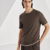 Brunello Cucinelli Rundhals-T-Shirt aus Baumwolljersey mit Faux-Layering | Herren T-shirts & Poloshirts