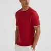 Brunello Cucinelli Rundhals-T-Shirt aus Baumwolljersey mit Faux-Layering | Herren T-shirts & Poloshirts