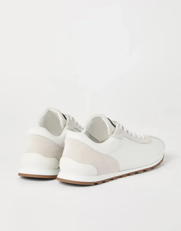 Brunello Cucinelli Runners aus Veloursleder und Kalbsleder mit Monili | Damen Sneakers