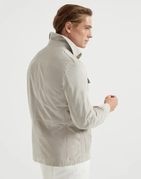 Brunello Cucinelli Safarijacke ohne Futter aus Doubleface-Veloursleder | Herren Mäntel & Jacken