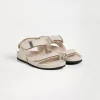 Brunello Cucinelli Sandalen aus Kalbs- und Veloursleder mit Monili | Kinder Schuhe