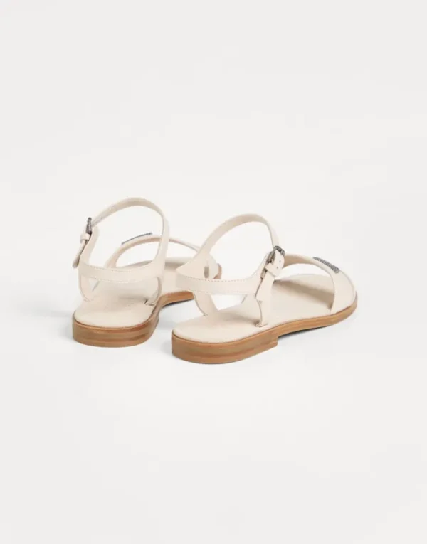 Brunello Cucinelli Sandalen aus Nappaleder mit Monili | Kinder Schuhe